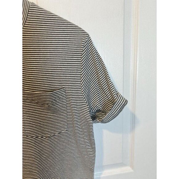 Blank NYC Asymmetrical Striped Top Medium Black White Crew Neck 100% Cotton NWT - Picture 2 of 8